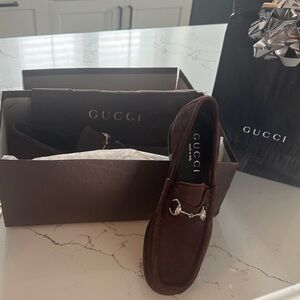 Gucci Men's Rich Brown Leather Slip-Ons